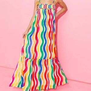 CLASSIC LOVE WOVEN MAXI DRESS | FLYING TOMATO | MULTI COLOR - SMALL